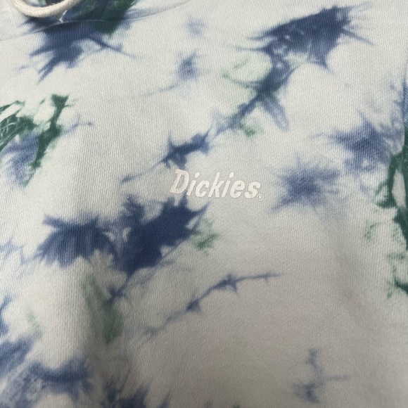 Green and Blue Tie Dye Dickies Hoodie - Picture 2 of 6